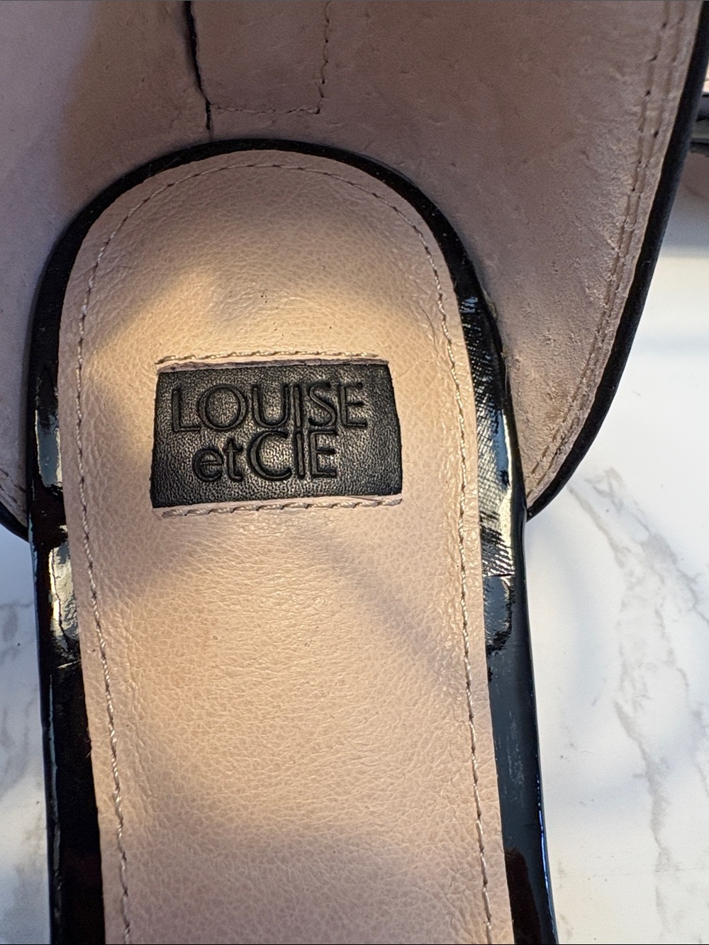 Louise Et Cie women’s black Pointed leather Ankle-Strap Flats like new size 8.5 - Picture 5 of 10